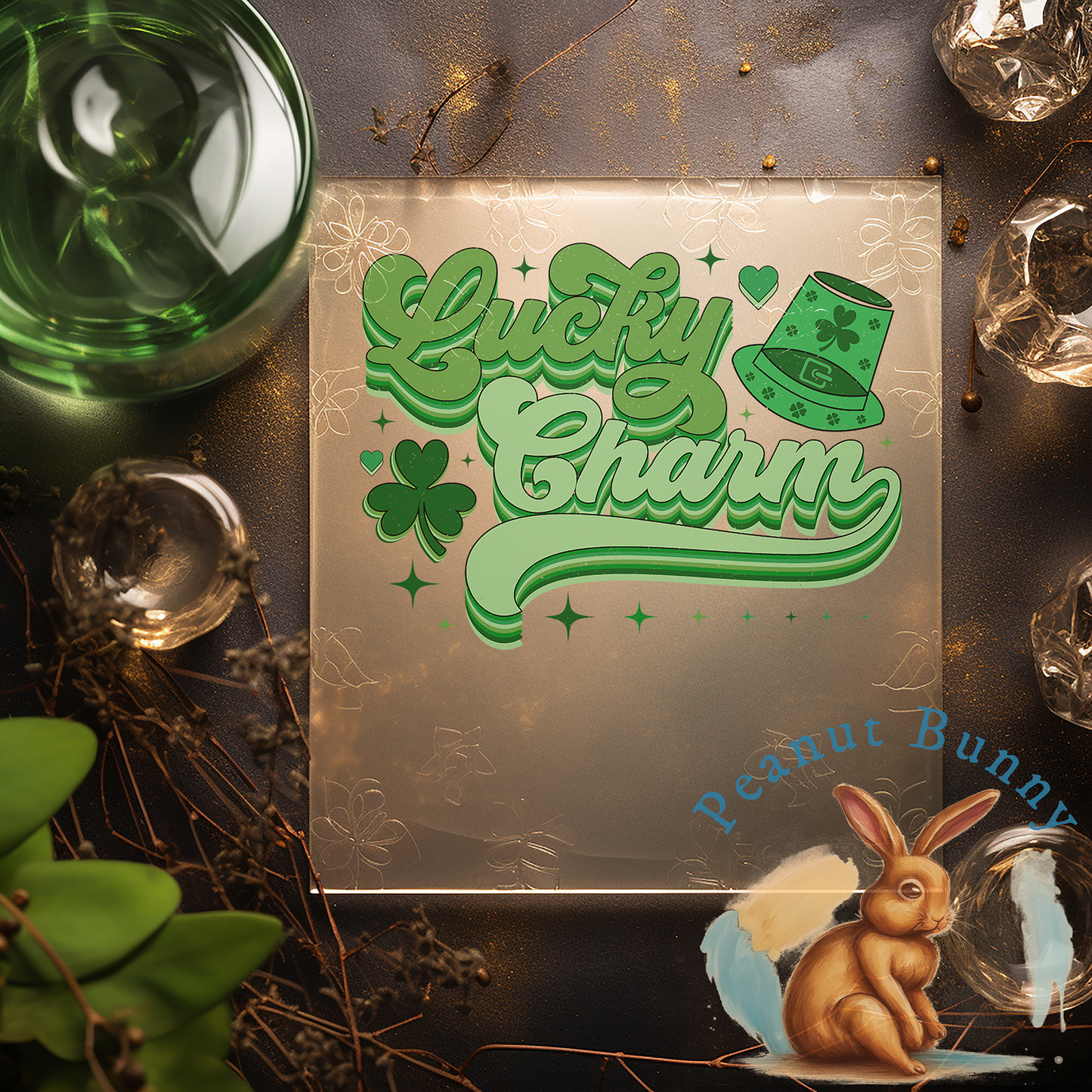 Green Glimmer Whimsy DTF Transfer