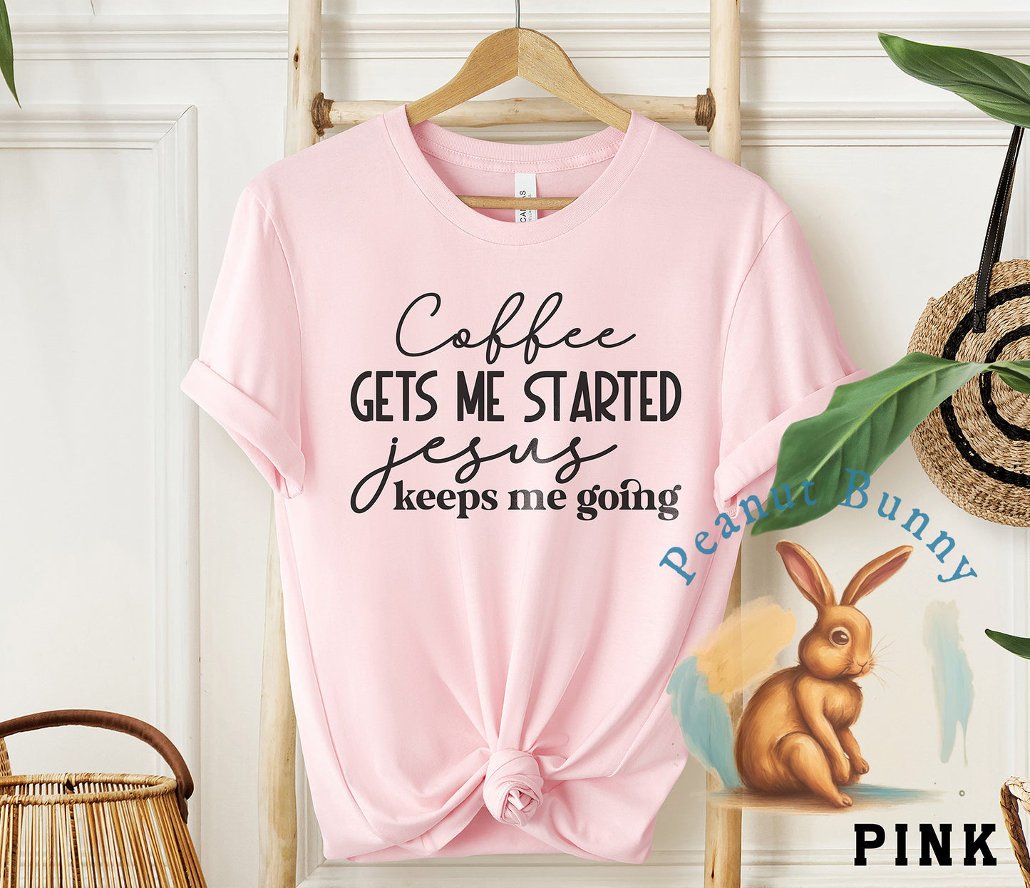 Coffee gets me started jesus keeps me going-01 Christian DTF 263