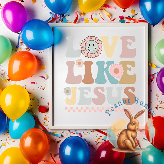 Love Like Jesus Retro Christian DTF 59