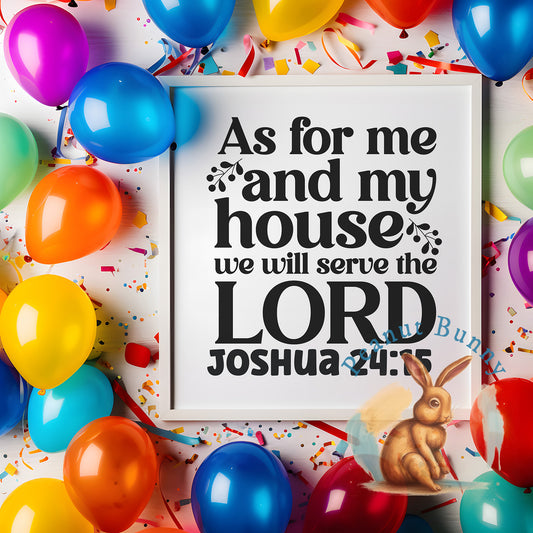As for me and my house we will serve the lord joshua 24 15-01a Christian DTF 219