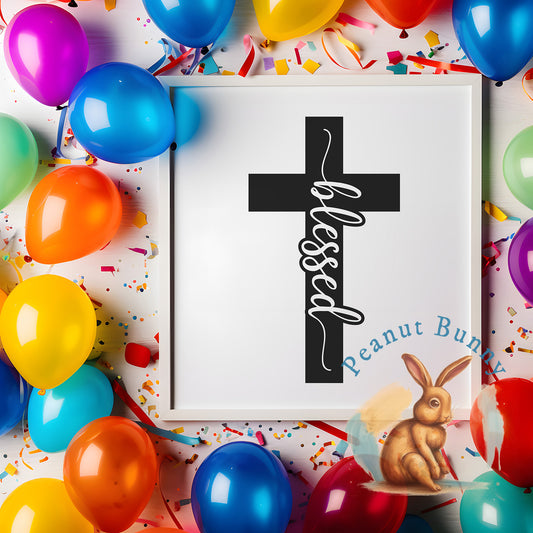 Blessed-Cross-Solid Christian DTF 249