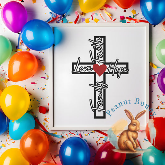 Family-Love-Faith-Hope-Cross-3 Christian DTF 303