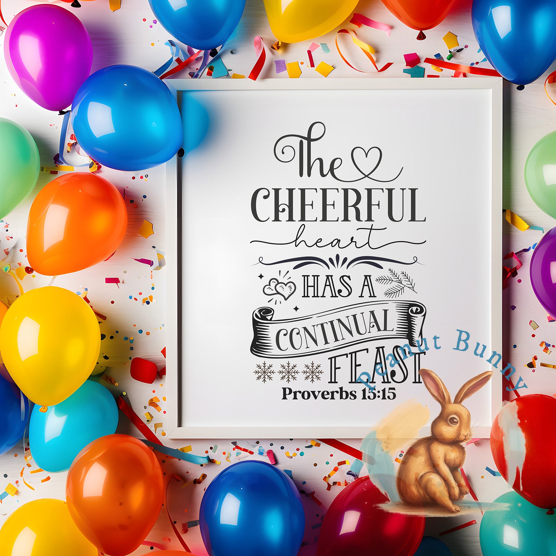 The cheerful heart has a continual feast proverbs 15 15-01 Christian DTF 573