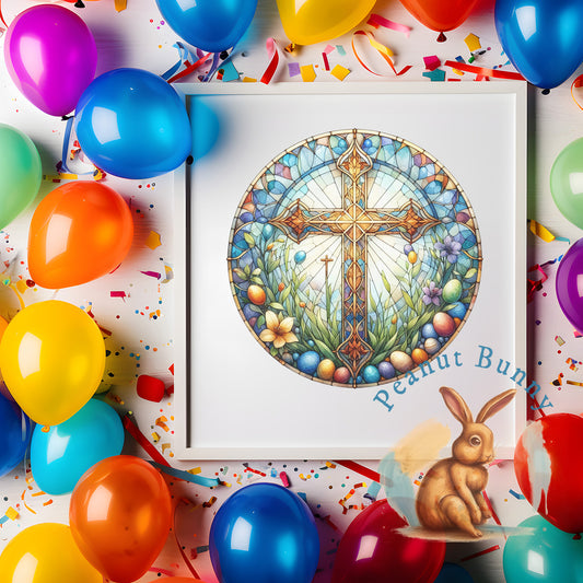 Stained Glass Cross 13 Christian DTF 33