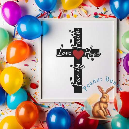 Family-Love-Faith-Hope-Cross-2 Christian DTF 302