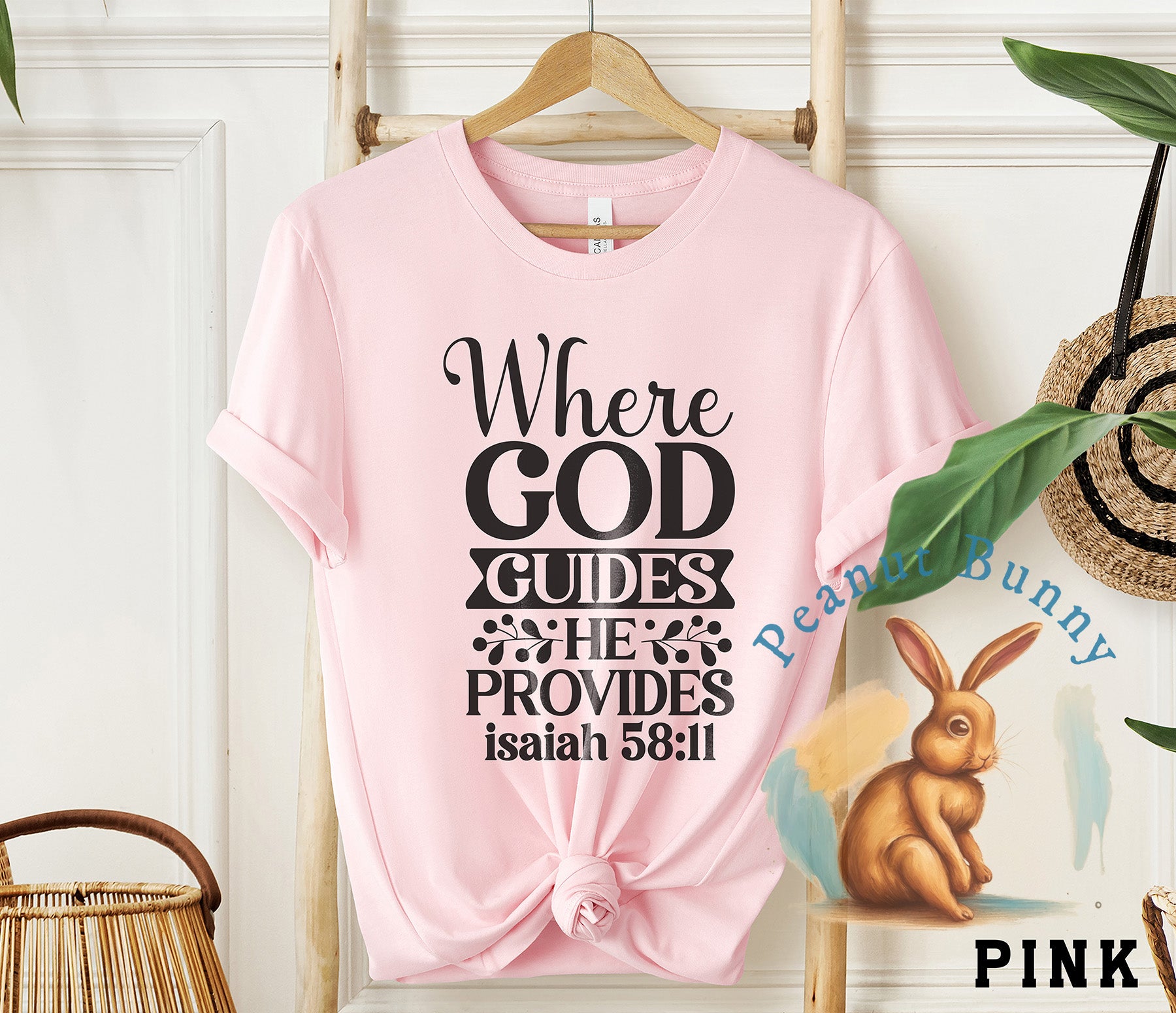 Where god guides he provides isaiah 58 11-01 Christian DTF 600