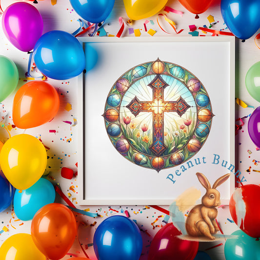 Stained Glass Cross 4 Christian DTF 24