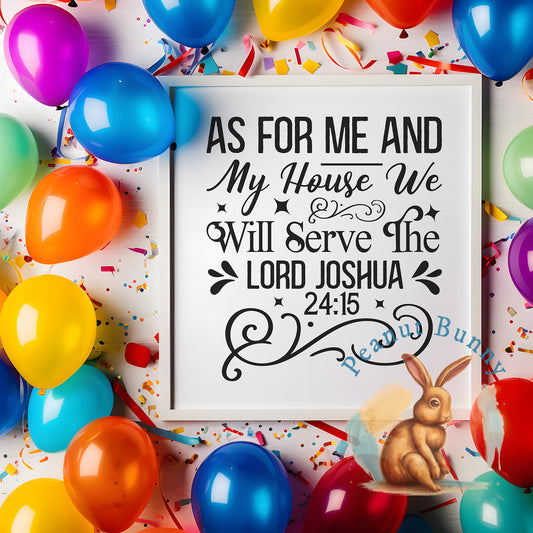 As for me and my house we will serve the Lord Christian DTF 449