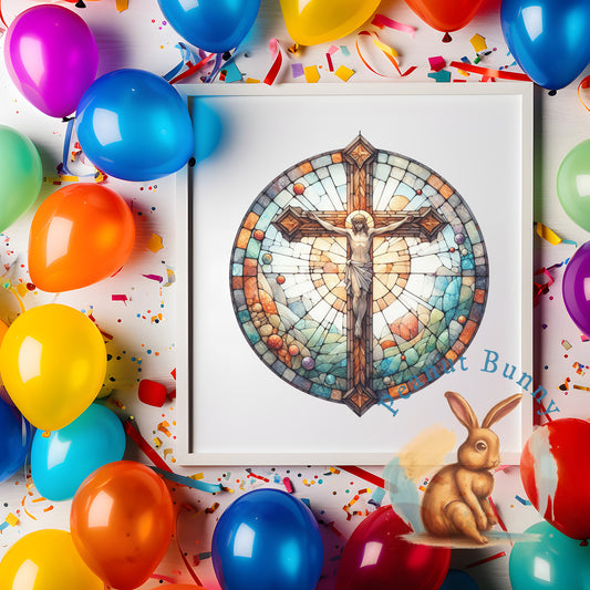 Stained Glass Cross 5 Christian DTF 25