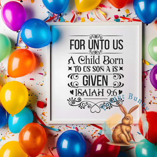 For unto us a child is born Christian DTF 453